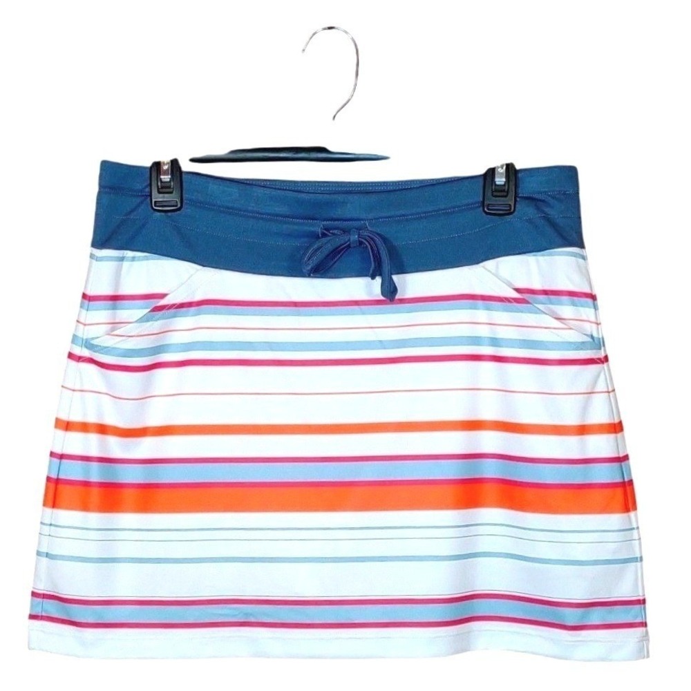 PGA Tour Golf Skort 15" Womens Medium Multicolor Striped NWT Activewear Pockets